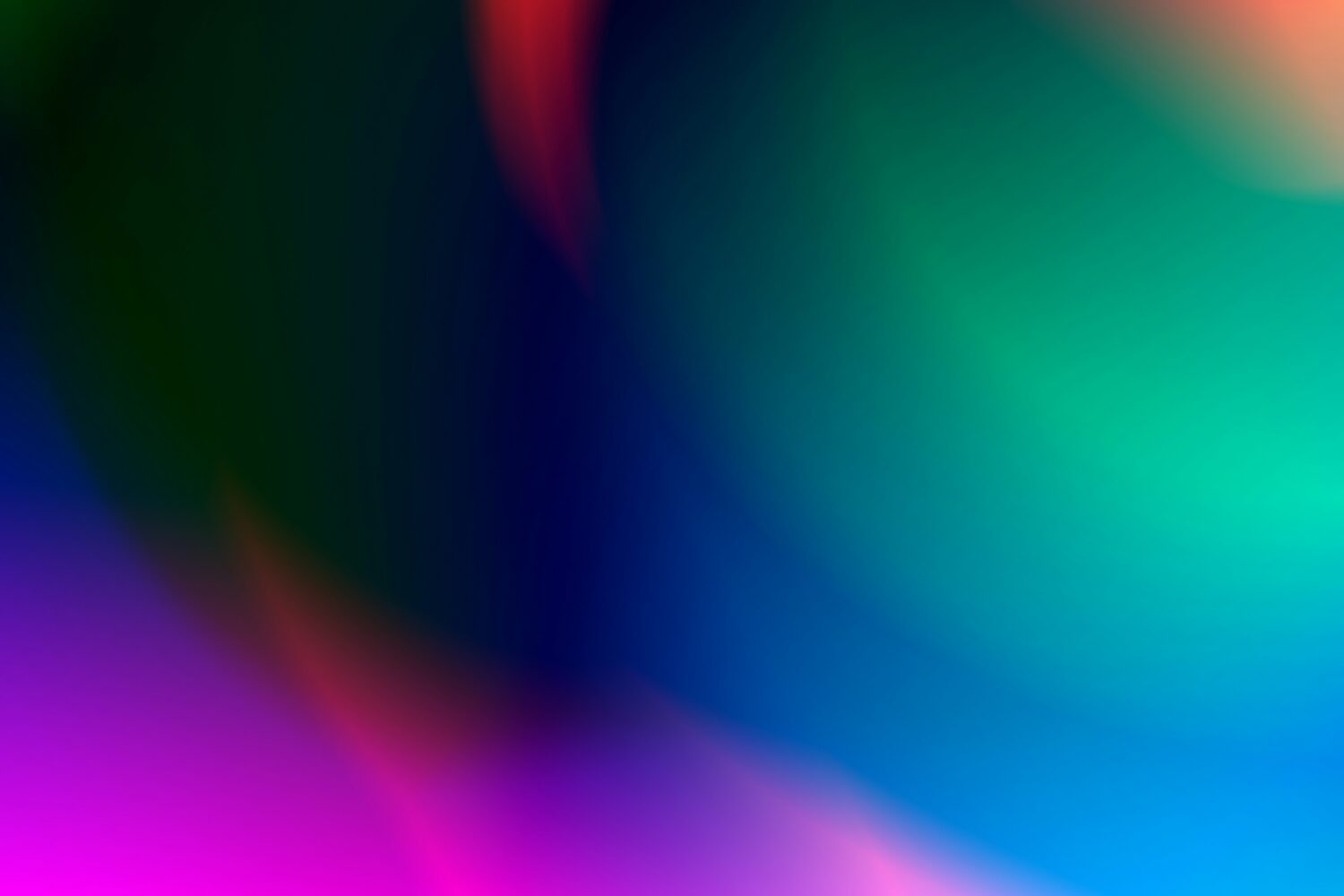 Abstracte compositie van vloeiende kleuren blauw, groen en rood.
